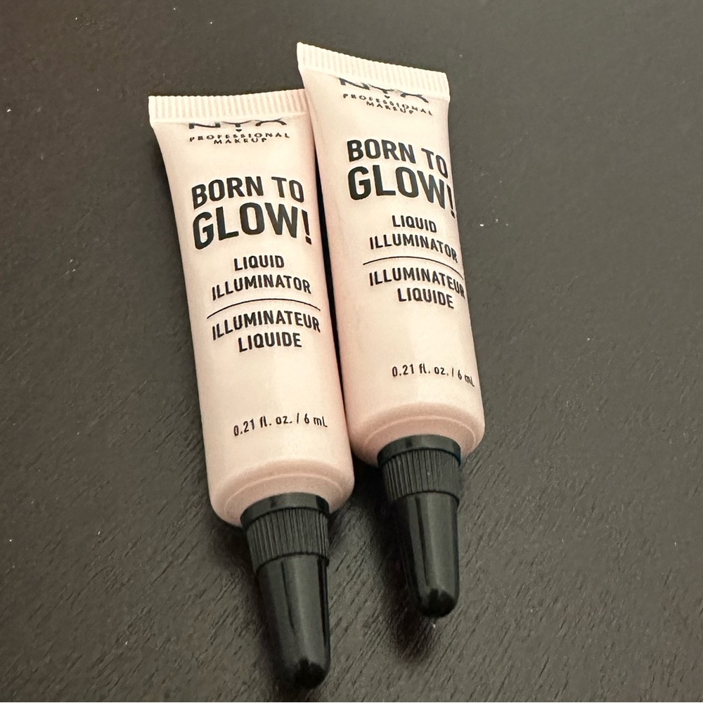 NEW 2x6ml NYX BORN TO GLOW LIQUID ILLUMINATOR IN SHADE SUNBEAM